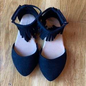 Old Navy Black Toddler Shoes with Fringe. Size 7.